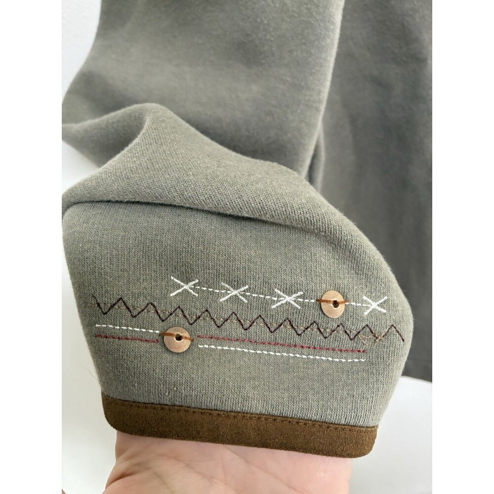 Bobbie Brooks Grey Embroidered Sweatshirt Fleece Size Large Women’s - Picture 3 of 9